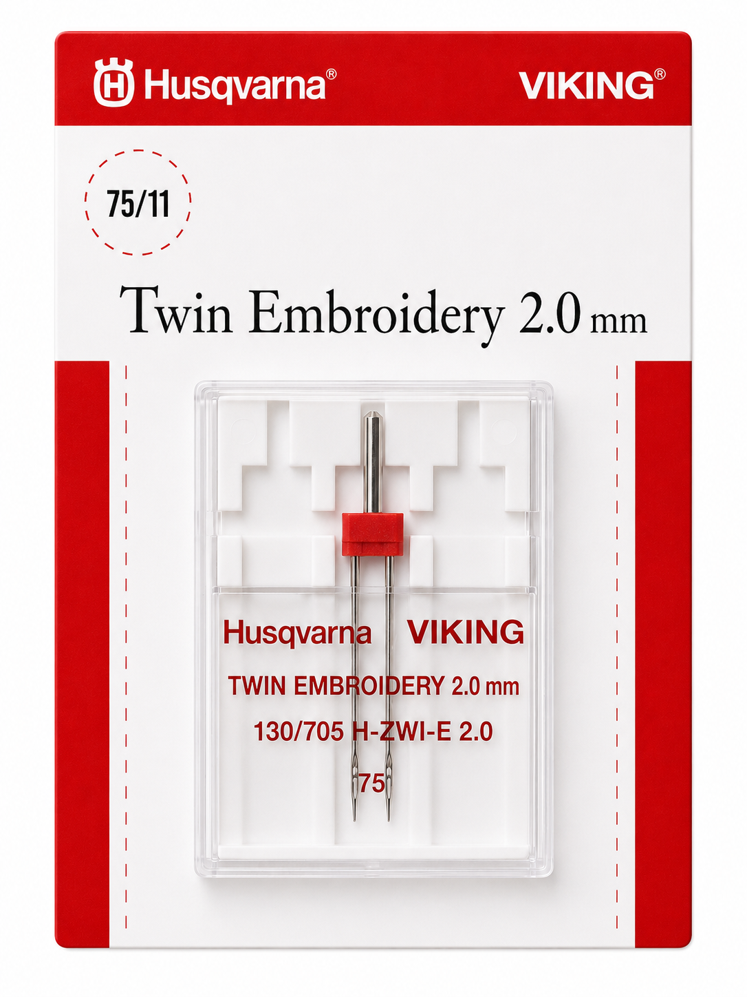 Husqvarna Viking tvilling embroidery 75/11 2 mm